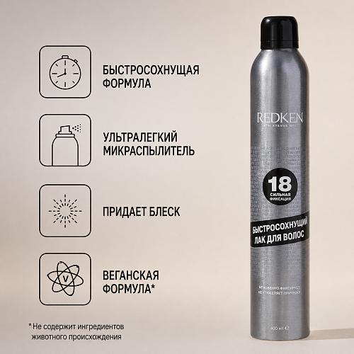 Спрей средней степени фиксации для сохранения формы в течение дня - Redken Styling Quick Dry 18 